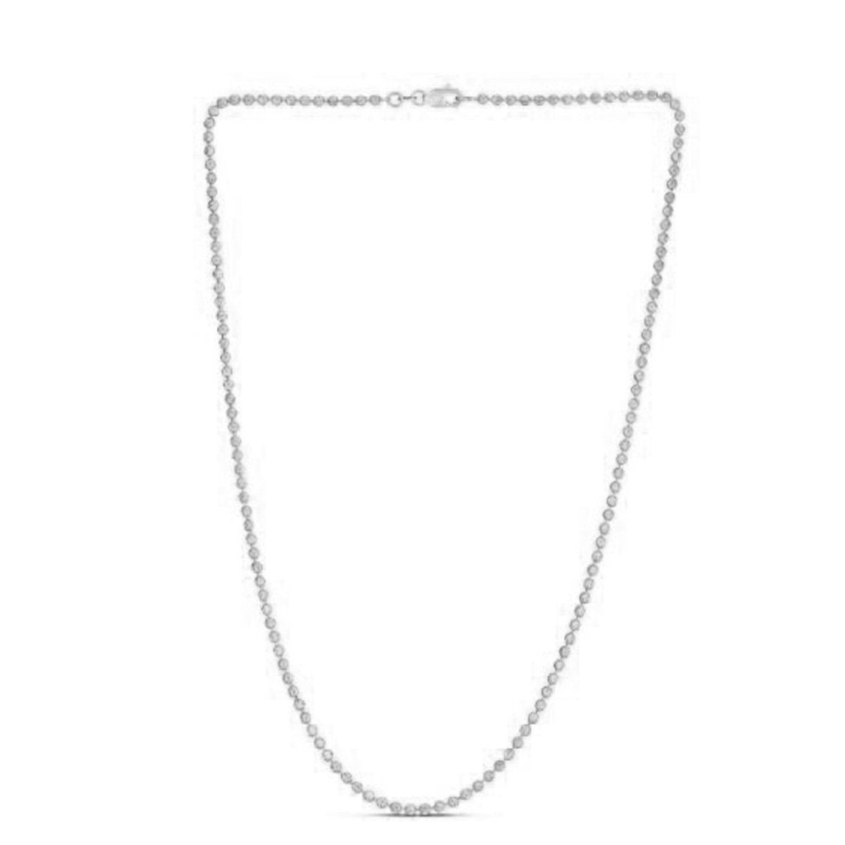 Moon Cut Bead Chain in 14k White Gold (2.50 mm) - Necklaces - Custom Crafting Alliance, LLC