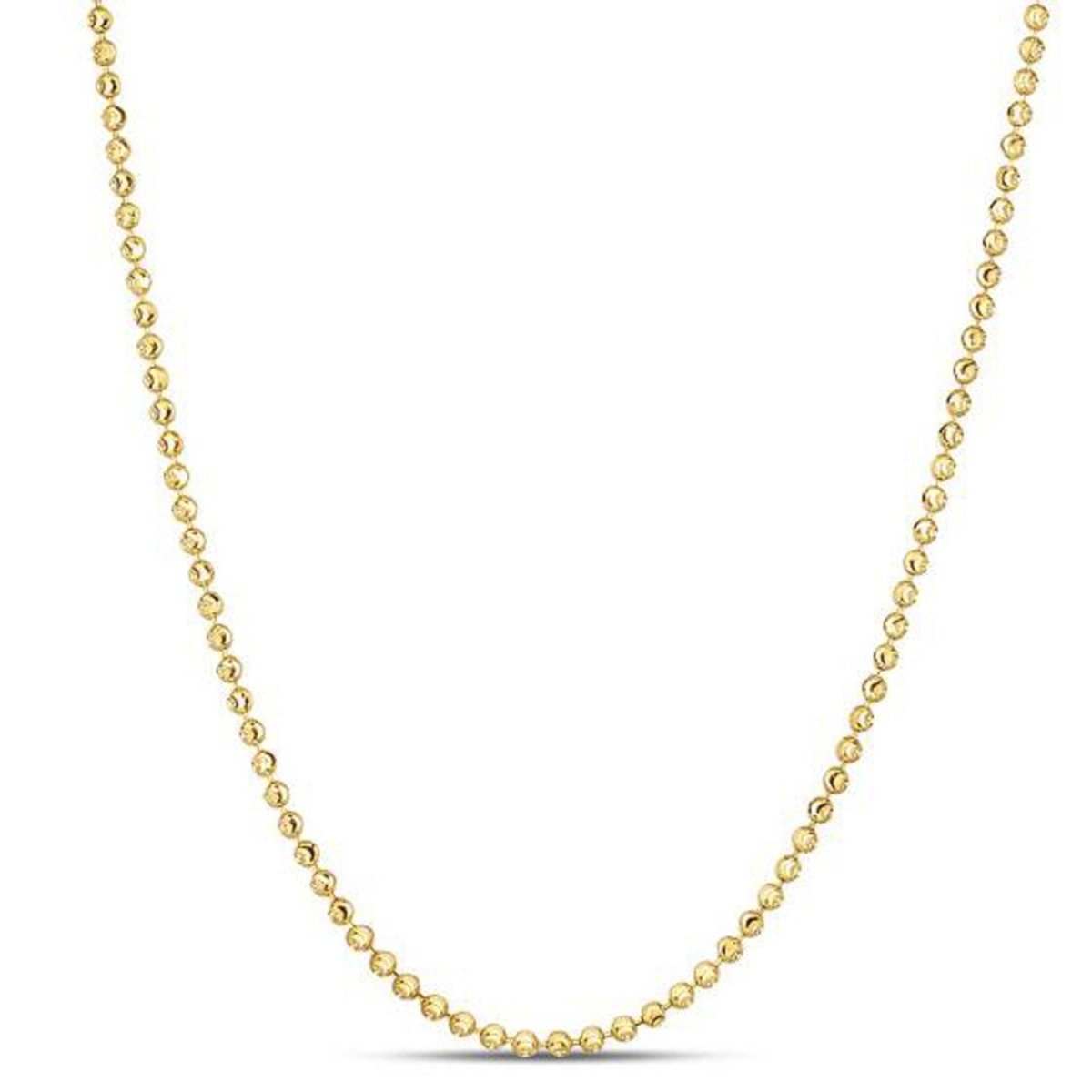 Moon Cut Bead Chain in 14k Yellow Gold (2.00 mm) - Necklaces - Custom Crafting Alliance, LLC