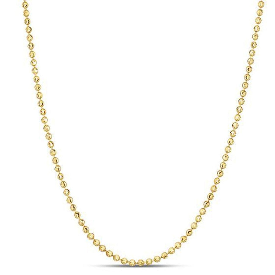 Moon Cut Bead Chain in 14k Yellow Gold (2.00 mm) - Necklaces - Custom Crafting Alliance, LLC
