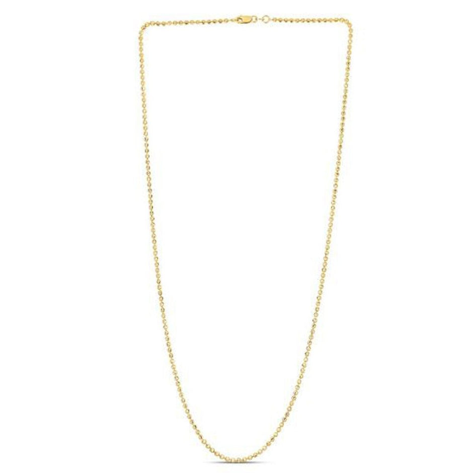 Moon Cut Bead Chain in 14k Yellow Gold (2.00 mm) - Necklaces - Custom Crafting Alliance, LLC