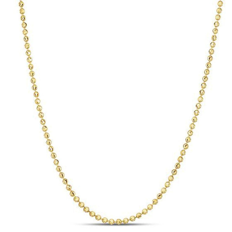 Moon Cut Bead Chain in 14k Yellow Gold (2.00 mm) - Necklaces - Custom Crafting Alliance, LLC