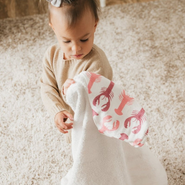 My Little Lobster Hooded Baby Towel - Hooded Towels - Custom Crafting Alliance, LLC