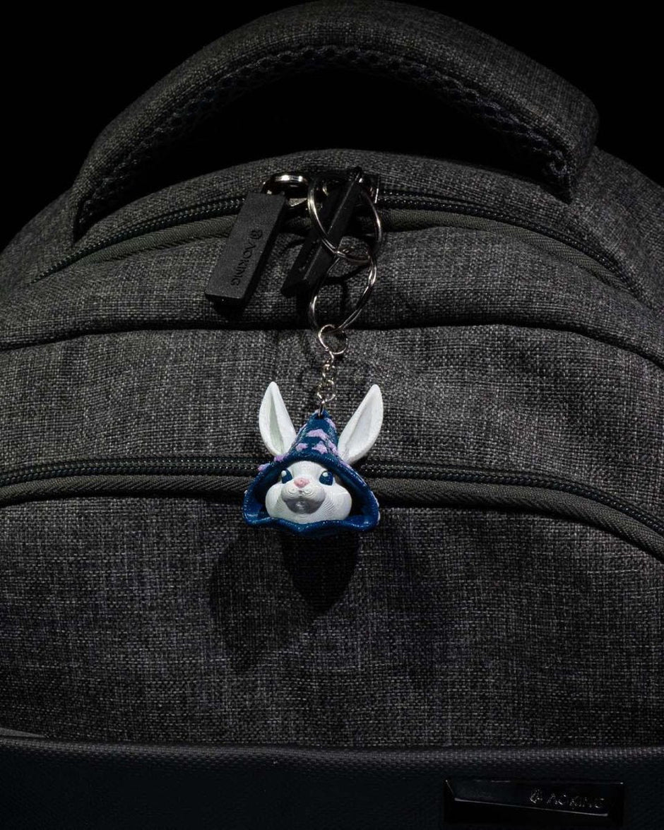 Mystical Bunny Keychain – 3D - Printed Adorable Fantasy Accessory - Keychain - Custom Crafting Alliance, LLC