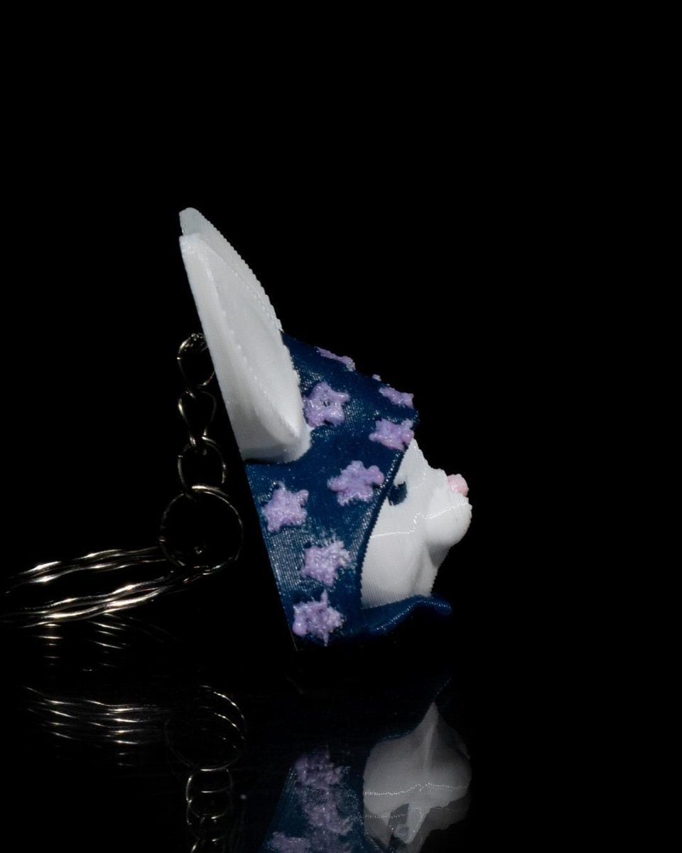 Mystical Bunny Keychain – 3D - Printed Adorable Fantasy Accessory - Keychain - Custom Crafting Alliance, LLC
