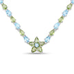 29.48 Carat Genuine Blue Topaz and Peridot .925 Sterling Silver Necklace