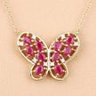 2.36 Carat Genuine Ruby and White Zircon .925 Sterling Silver Necklace
