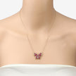 2.36 Carat Genuine Ruby and White Zircon .925 Sterling Silver Necklace