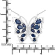 2.94 Carat Genuine Blue Sapphire and White Zircon .925 Sterling Silver Necklace