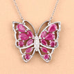 2.88 Carat Genuine Ruby and White Zircon .925 Sterling Silver Necklace