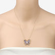 2.76 Carat Genuine Tanzanite and White Zircon .925 Sterling Silver Necklace