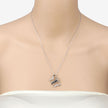 0.56 Carat Genuine Blue Sapphire and White Zircon .925 Sterling Silver Necklace