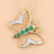 0.51 Carat Genuine Emerald and White Zircon .925 Sterling Silver Necklace
