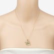 0.51 Carat Genuine Emerald and White Zircon .925 Sterling Silver Necklace