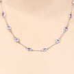5.94 Carat Genuine Tanzanite .925 Sterling Silver Necklace
