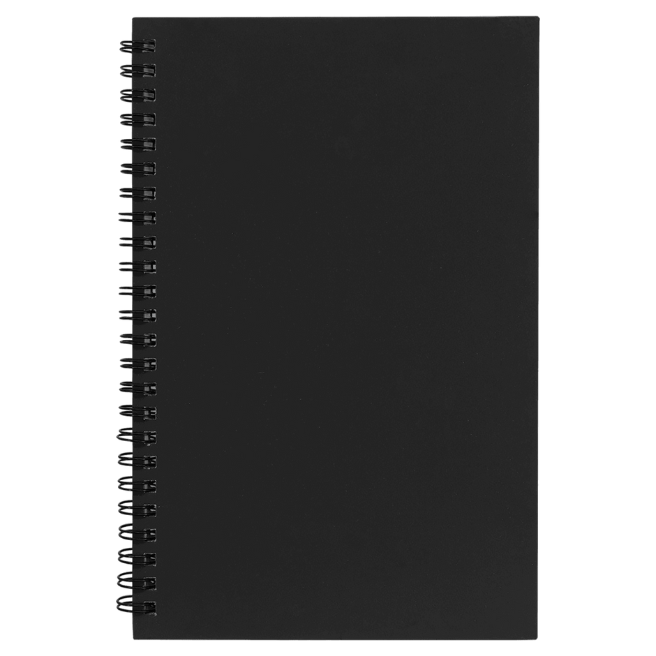 Notebook - Black Engravable Spiral Bound Available in Two Sizes - Custom Crafting Alliance, LLC