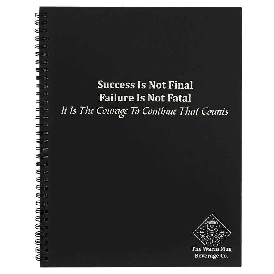 Notebook - Black Engravable Spiral Bound Available in Two Sizes - Custom Crafting Alliance, LLC