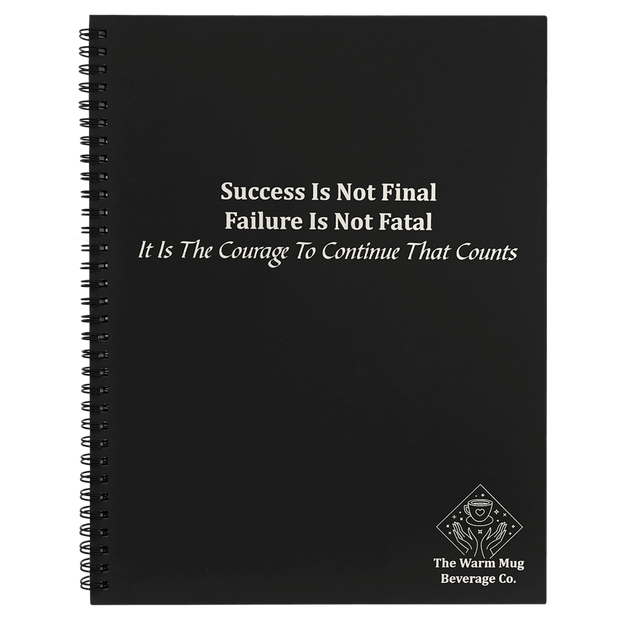 Notebook - Black Engravable Spiral Bound Available in Two Sizes - Custom Crafting Alliance, LLC