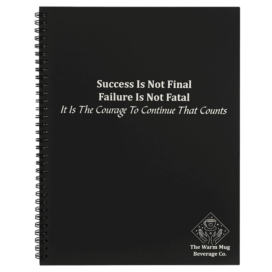 Notebook - Black Engravable Spiral Bound Available in Two Sizes - Notebook - Custom Crafting Alliance, LLC