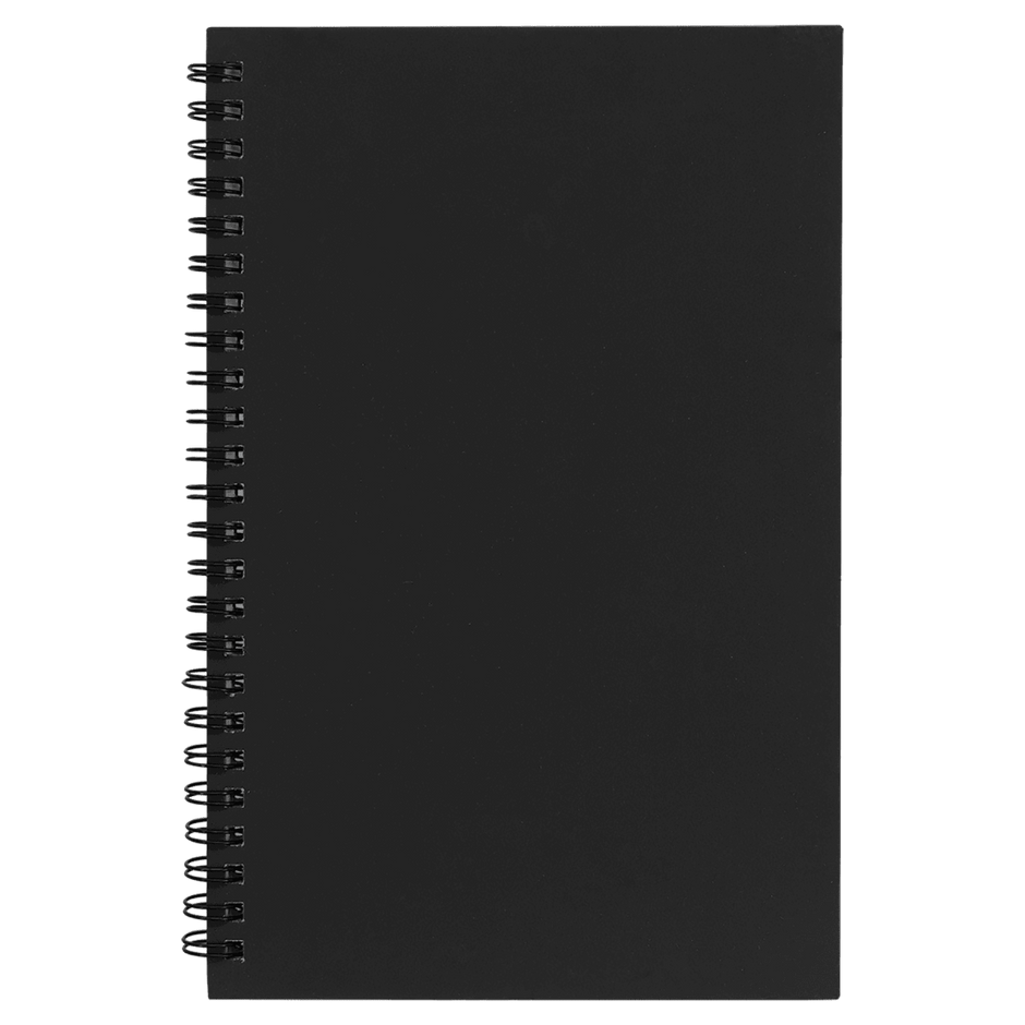 Notebook - Black Engravable Spiral Bound Available in Two Sizes - Notebook - Custom Crafting Alliance, LLC