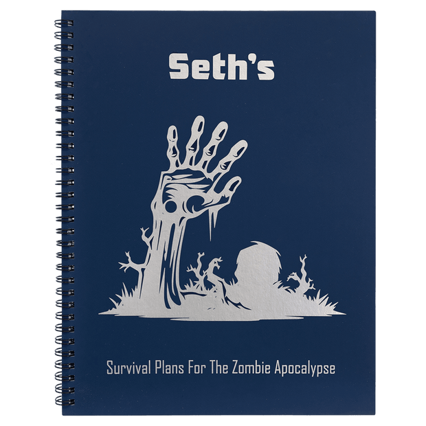 Notebook - Blue Engravable Spiral Bound Available in Two Sizes - Custom Crafting Alliance, LLC