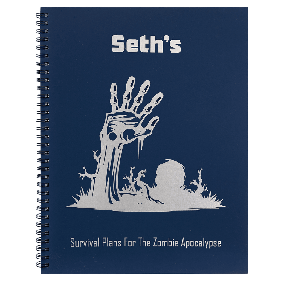 Notebook - Blue Engravable Spiral Bound Available in Two Sizes - Notebook - Custom Crafting Alliance, LLC