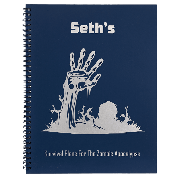 Notebook - Blue Engravable Spiral Bound Available in Two Sizes - Notebook - Custom Crafting Alliance, LLC