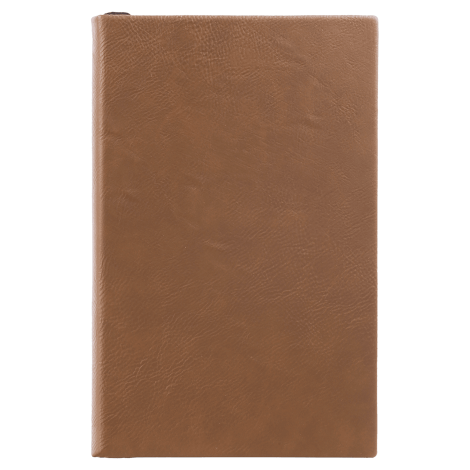 Notebook - Engravable Leatherette Bound With Ribbon Bookmark 5 3/8