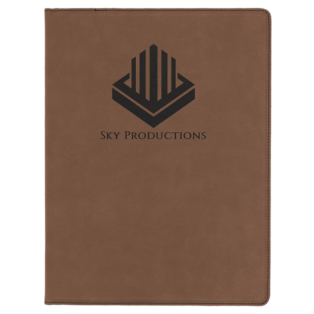 Notebook - Engravable Leatherette Bound With Ribbon Bookmark 5 3/8" x 8 1/4" - 3 Colors - Custom Crafting Alliance, LLC