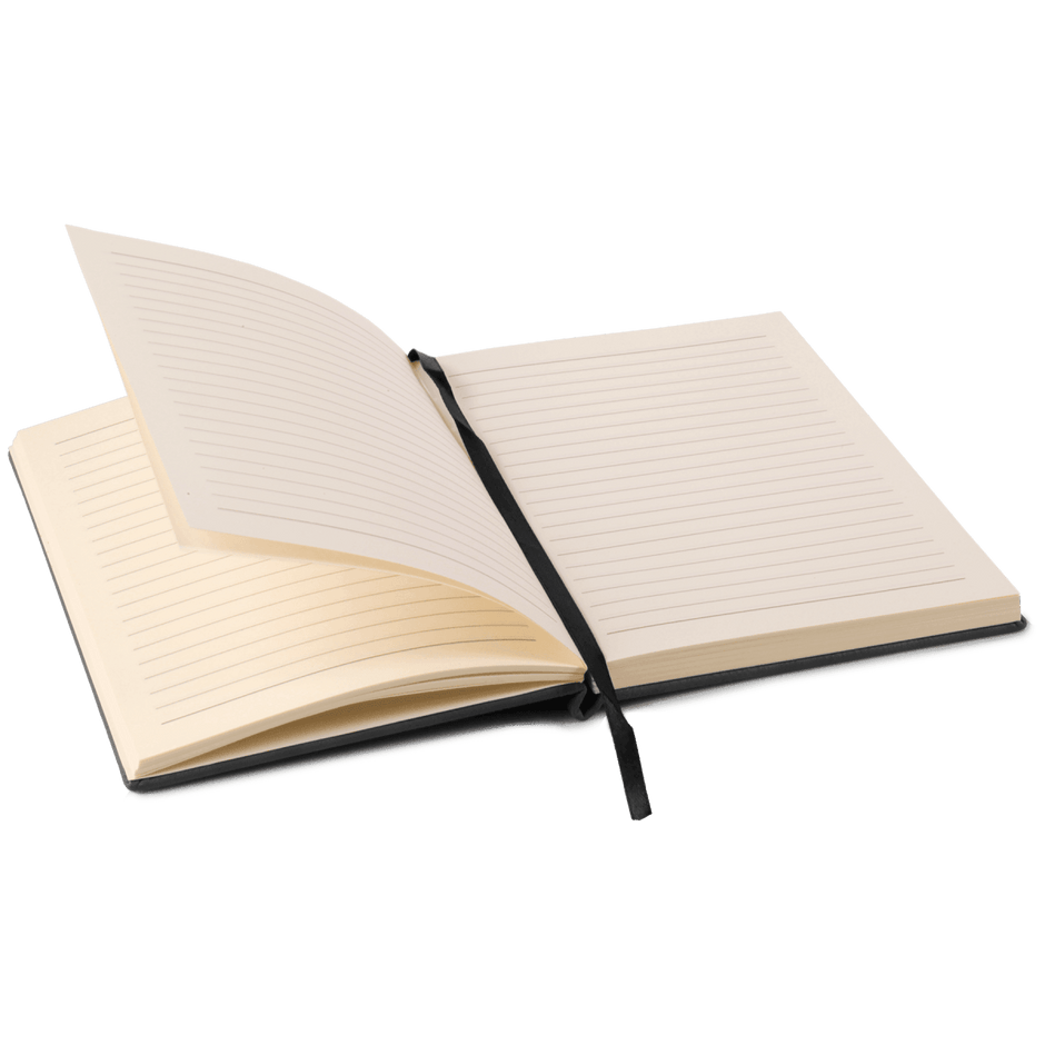 Notebook - Engravable Leatherette Bound With Ribbon Bookmark 5 3/8