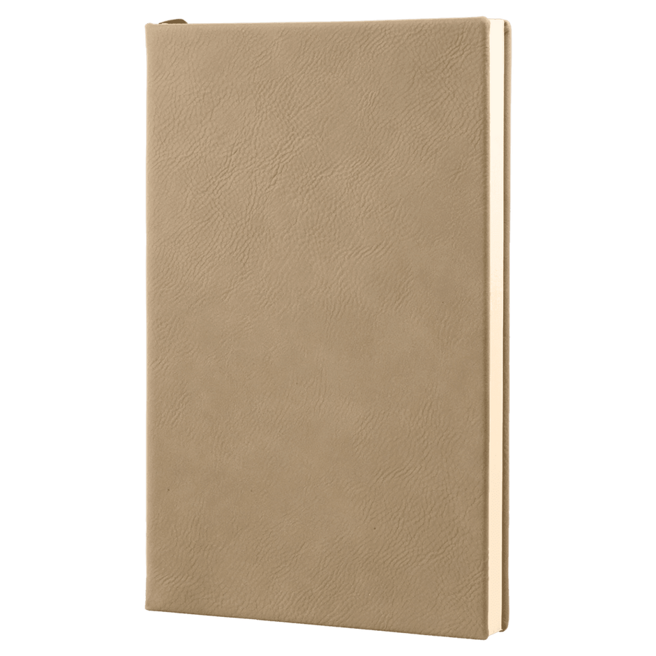 Notebook - Engravable Leatherette Bound With Ribbon Bookmark 5 3/8