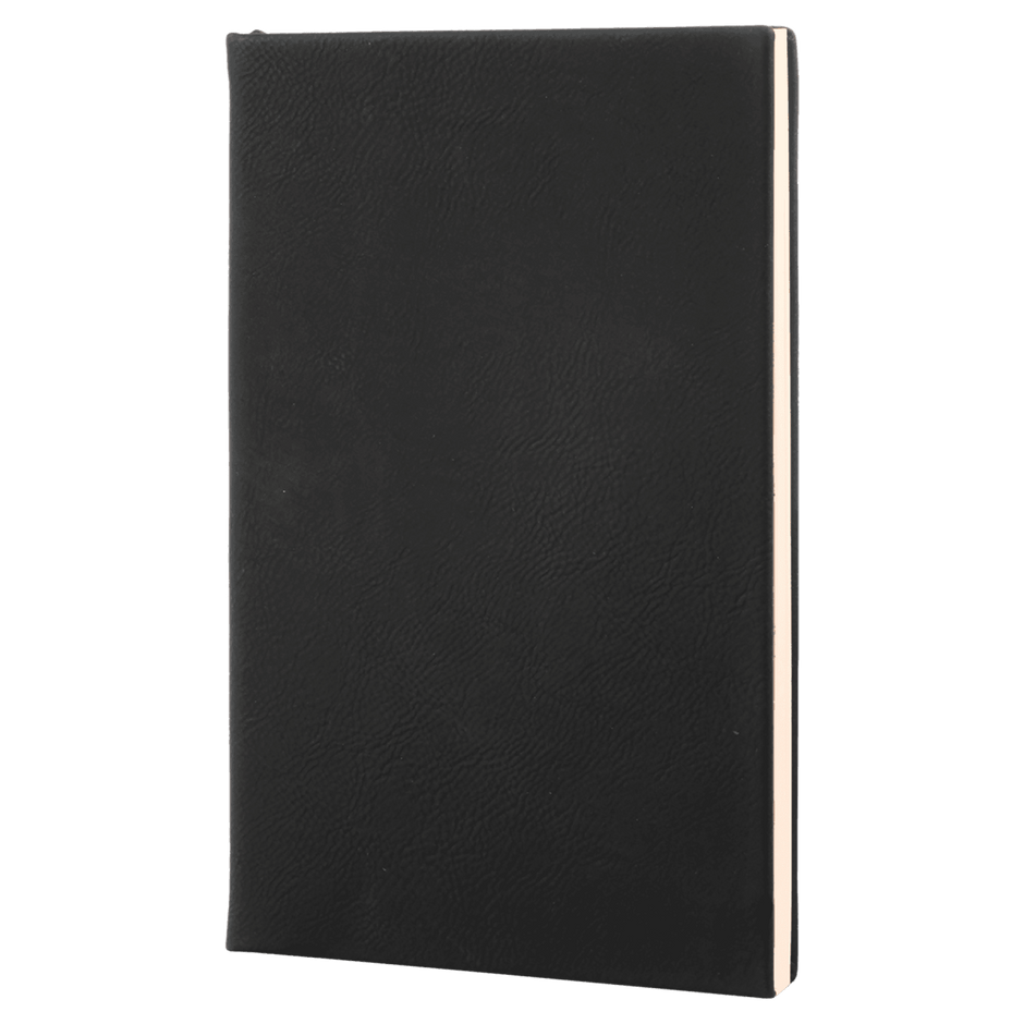 Notebook - Engravable Leatherette Bound With Ribbon Bookmark 5 3/8