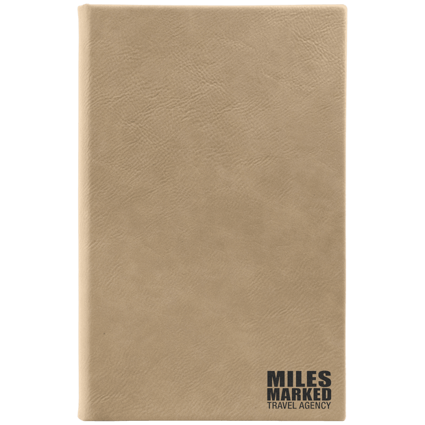 Notebook - Engravable Leatherette Bound With Ribbon Bookmark 5 3/8" x 8 1/4" - 3 Colors - Custom Crafting Alliance, LLC