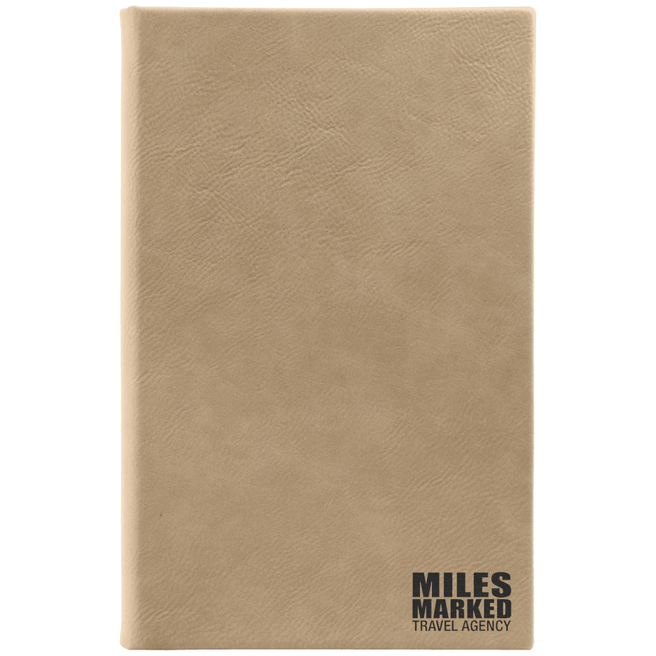 Notebook - Engravable Leatherette Bound With Ribbon Bookmark 5 3/8" x 8 1/4" - 3 Colors - Notebook - Custom Crafting Alliance, LLC