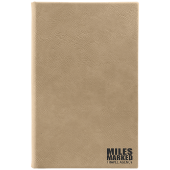 Notebook - Engravable Leatherette Bound With Ribbon Bookmark 5 3/8" x 8 1/4" - 3 Colors - Notebook - Custom Crafting Alliance, LLC