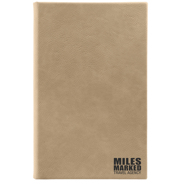 Notebook - Engravable Leatherette Bound With Ribbon Bookmark 5 3/8" x 8 1/4" - 3 Colors - Notebook - Custom Crafting Alliance, LLC