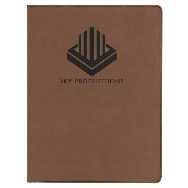 Notebook - Engravable Leatherette Bound With Ribbon Bookmark 5 3/8" x 8 1/4" - 3 Colors - Notebook - Custom Crafting Alliance, LLC