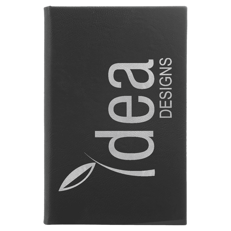 Notebook - Engravable Leatherette Bound With Ribbon Bookmark 5 3/8