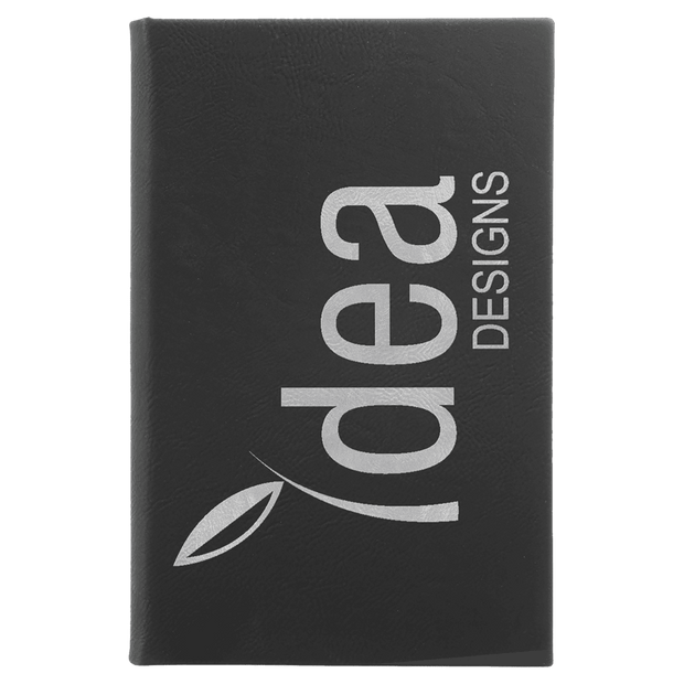 Notebook - Engravable Leatherette Bound With Ribbon Bookmark 5 3/8" x 8 1/4" - 3 Colors - Notebook - Custom Crafting Alliance, LLC