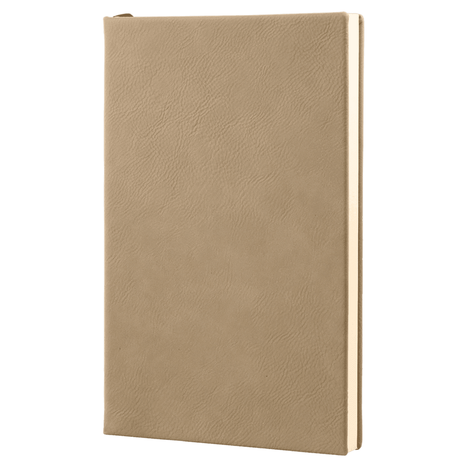 Notebook - Engravable Leatherette Bound With Ribbon Bookmark 5 3/8