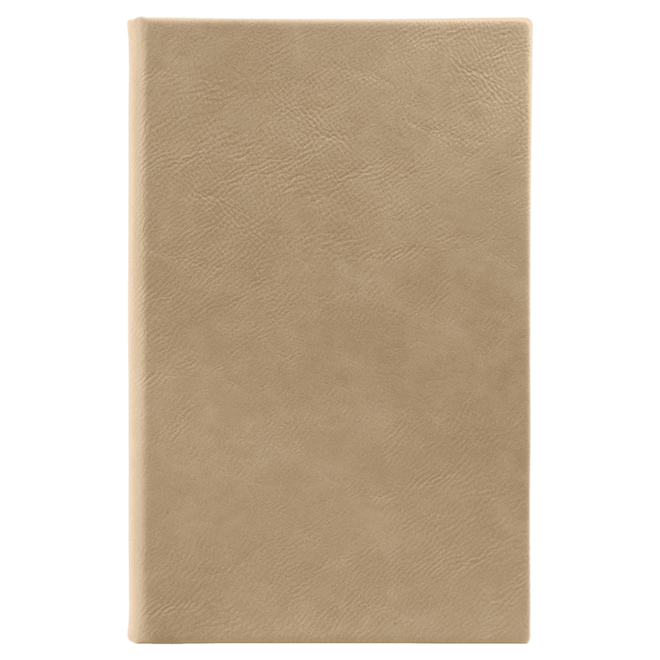 Notebook - Engravable Leatherette Bound With Ribbon Bookmark 5 3/8