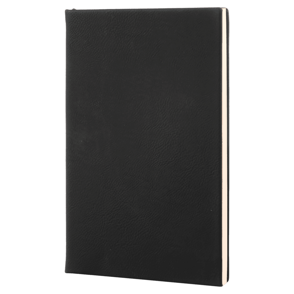 Notebook - Engravable Leatherette Bound With Ribbon Bookmark 5 3/8