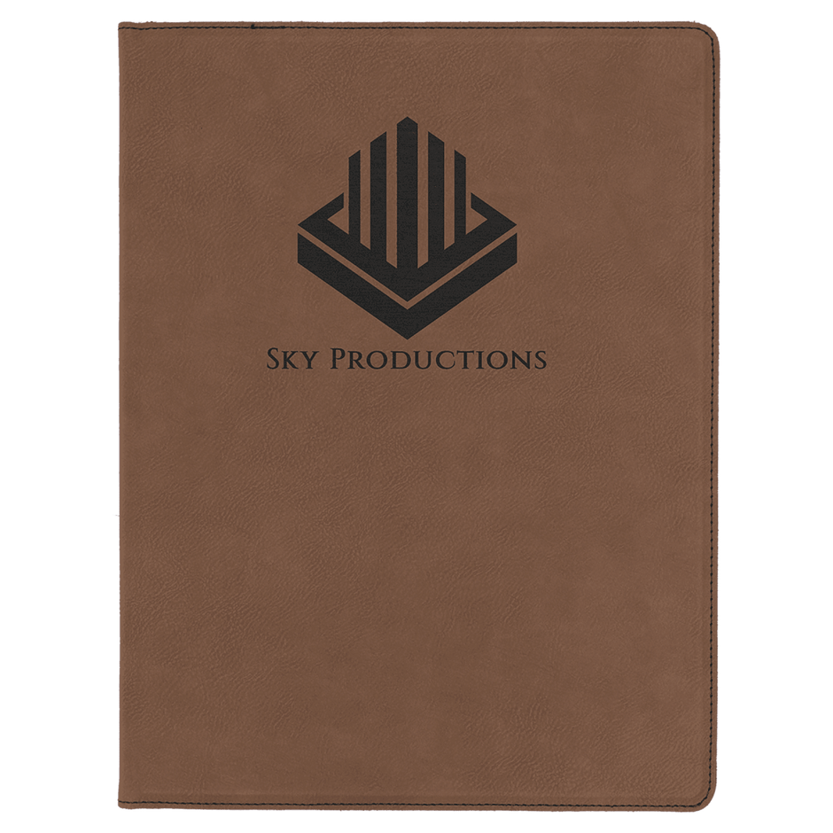 Notebook - Engravable Leatherette Portfolio with Lined Pad 9 1/2" x 12" - 2 Colors - Custom Crafting Alliance, LLC