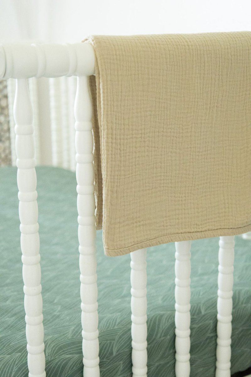 Organic Bamboo Blend Crib Sheet in Beanstalk - Crib Sheet - Custom Crafting Alliance, LLC