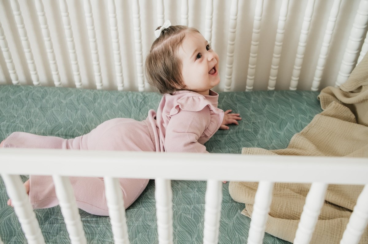 Organic Bamboo Blend Crib Sheet in Beanstalk - Crib Sheet - Custom Crafting Alliance, LLC