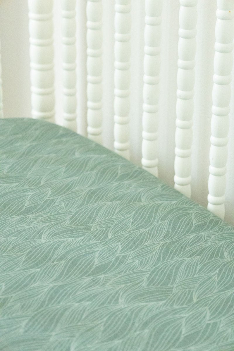 Organic Bamboo Blend Crib Sheet in Beanstalk - Crib Sheet - Custom Crafting Alliance, LLC