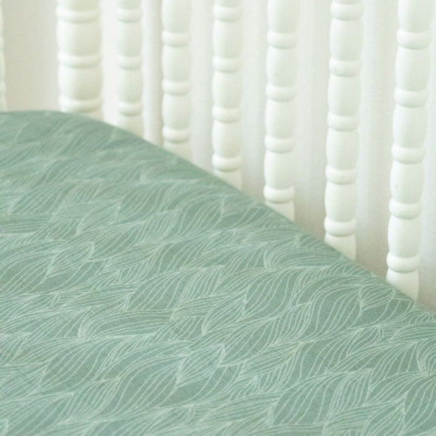 Organic Bamboo Blend Crib Sheet in Beanstalk - Crib Sheet - Custom Crafting Alliance, LLC