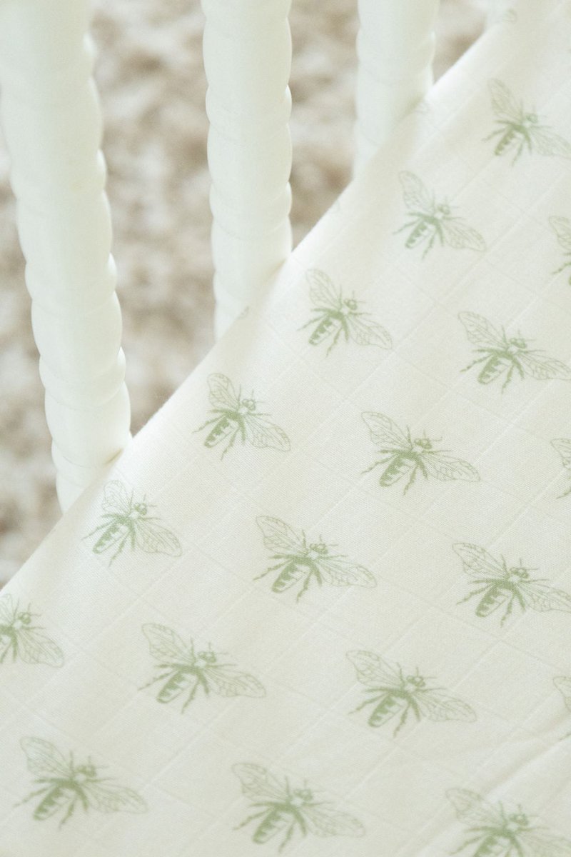 Organic Bamboo Blend Crib Sheet in Buzzy Bees - Crib Sheet - Custom Crafting Alliance, LLC