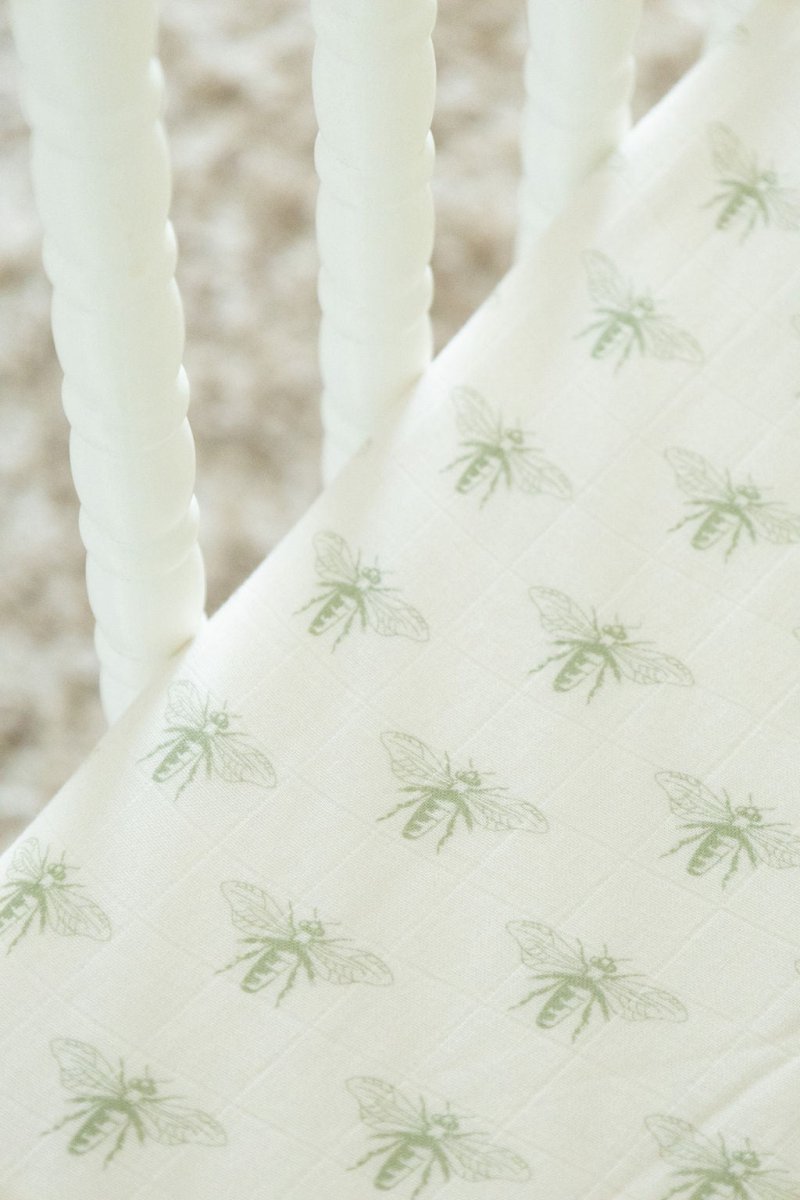 Organic Bamboo Blend Crib Sheet in Buzzy Bees - Crib Sheet - Custom Crafting Alliance, LLC