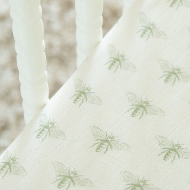 Organic Bamboo Blend Crib Sheet in Buzzy Bees - Crib Sheet - Custom Crafting Alliance, LLC