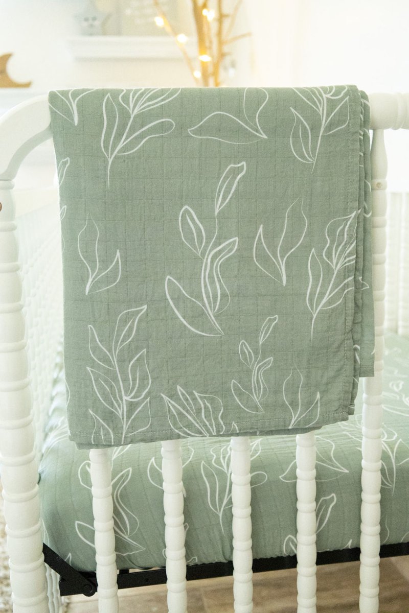 Organic Bamboo Cotton Blend Crib Sheet in Natural Oasis Willow - Crib Sheet - Custom Crafting Alliance, LLC